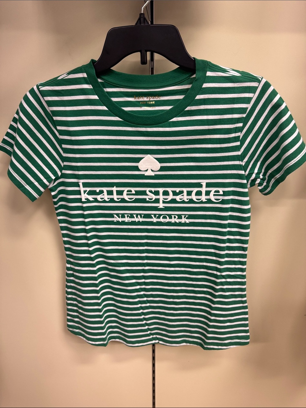 kate spade Green & White Striped Logo Tee